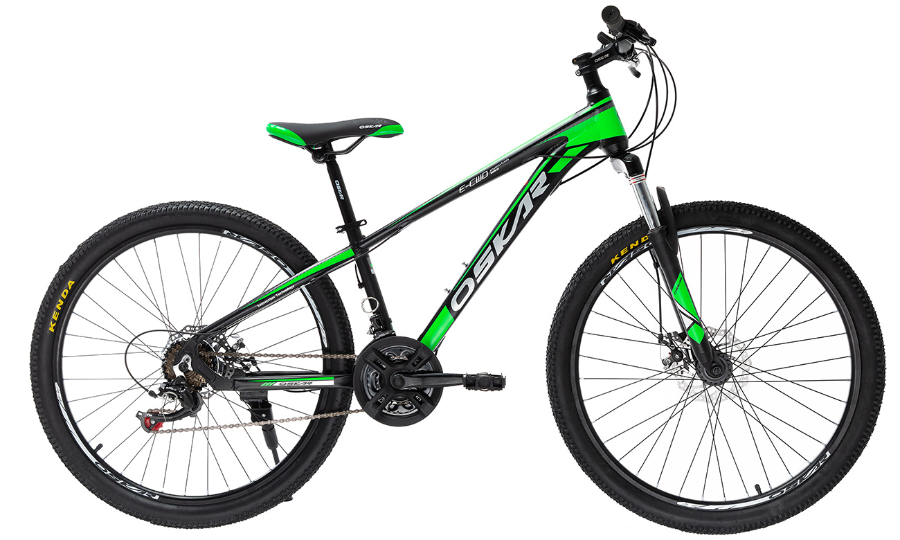 Фотография Велосипед Oskar PIRANHA 26" 2021, размер XS, черно-зеленый